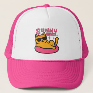 Boné Cartoon Chill cat em floatie no humor solar