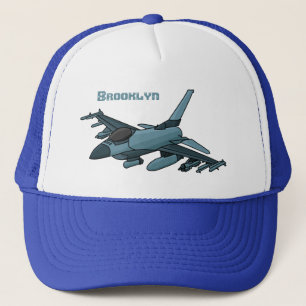 Boné Cartoon de avião de combate militar