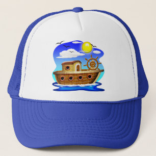Boné Cartoon de Barcos de Pesca