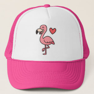 Boné Cartoon Flamingo Sticker com Coração
