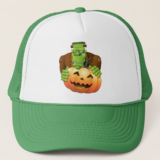Boné Cartoon Frankenstein Monster com Pumpkin (Frente)