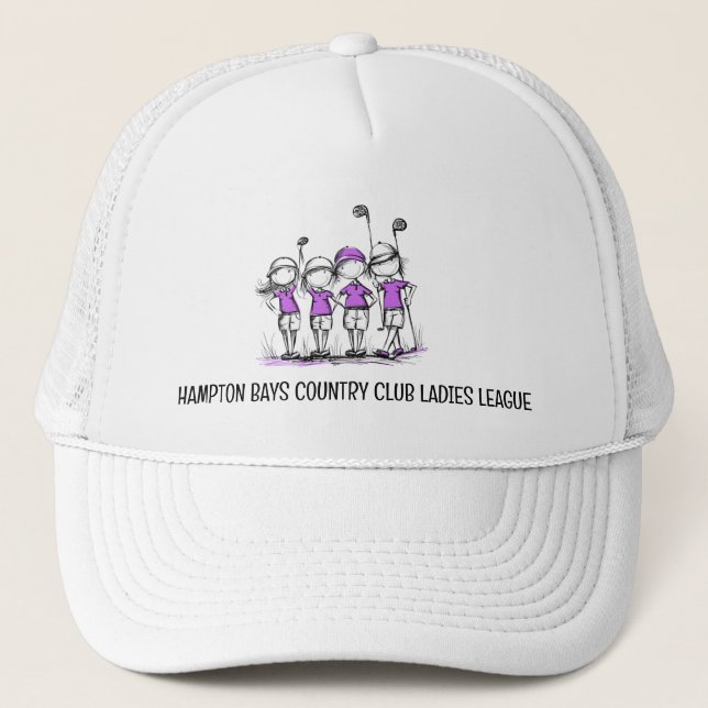 Boné Cartoon personalizado da Liga de Golfe Hat PURPLE (Frente)