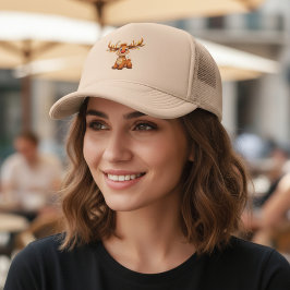 Boné Cartoon reindeer with red nose and lights