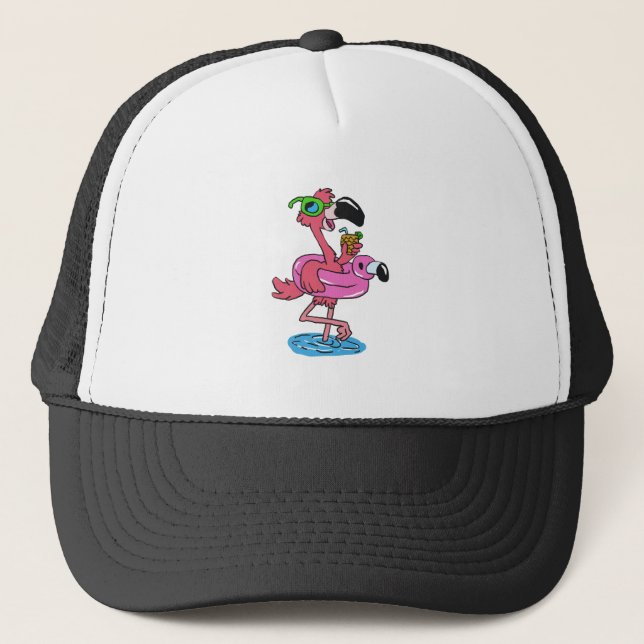 Boné Cartoon Summer Flamingo | escolher cor de fundo (Frente)