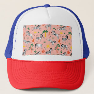 Boné Cartoon Zebras Funny Patterno Sem Olho