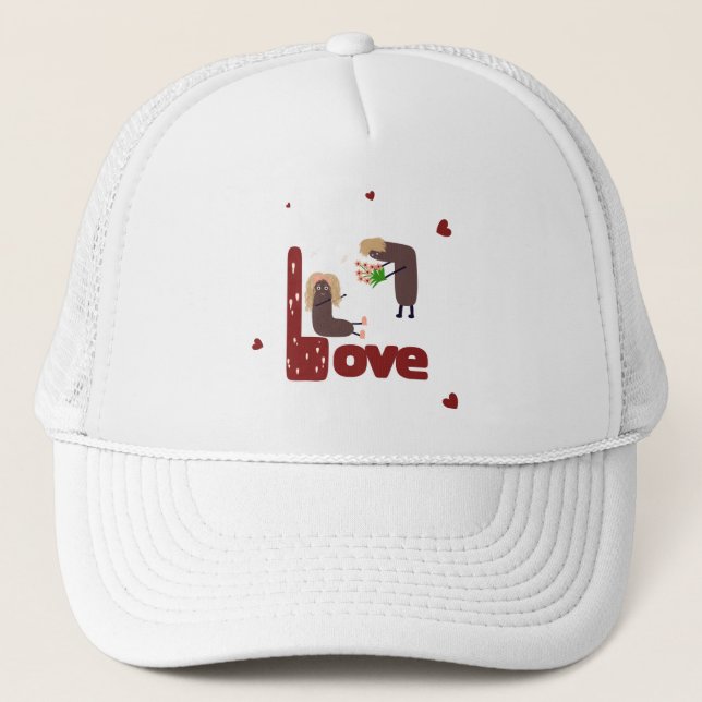 Boné Casal engraçado com flores (Frente)
