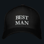 Boné Casamento chic elegante branco preto do Melhor Hom<br><div class="desc">O Melhor Homem Chico,  preto e branco,  elegante casamento Bordado Boné Baseball. Disponível em muitas cores e opções de estilo</div>