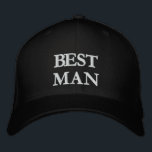 Boné Casamento chic elegante branco preto do Melhor Hom<br><div class="desc">O Melhor Homem Chico,  preto e branco,  elegante casamento Bordado Boné Baseball. Disponível em muitas cores e opções de estilo</div>