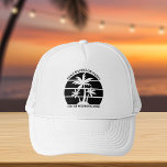 Boné Casamento Personalizado da Ilha do Partido da Bach<br><div class="desc">Legal palmeiras pretas em uma despedida de solteiro ou chapéu de casamento. Personalize estes chapéus tropicais para o casamento de destino. Eles são perfeitos para a festa noiva de uma ilha,  num janto de ensaio de fuga,  ou para uma madrinha de casamento ou melhor homem.</div>