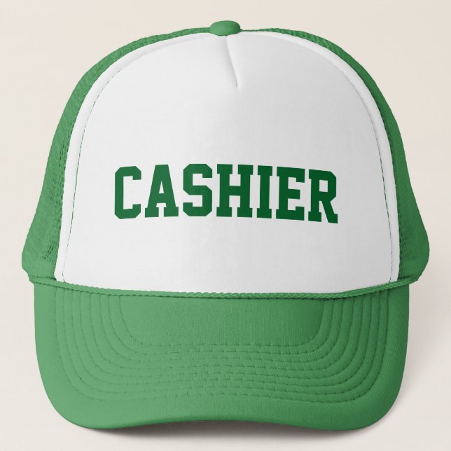 Boné CASHIER Hat with Green Text (Frente)