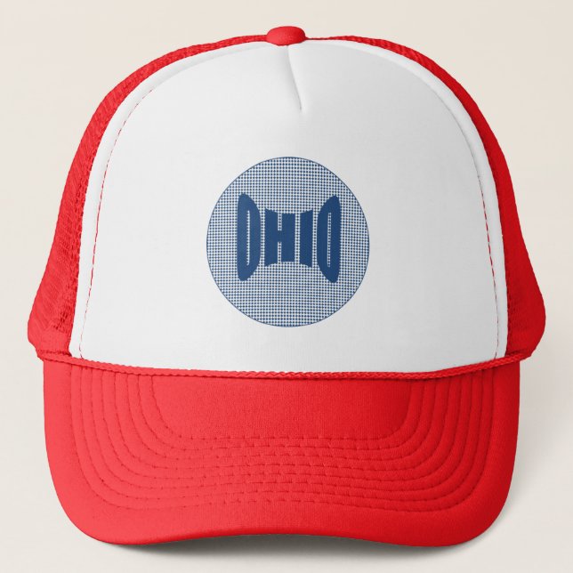 Boné Casquette Trucker blanc rouge  DESIGN  OHIO (Frente)