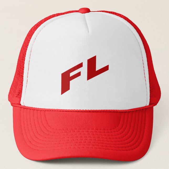 Boné casquette trucker blanc rouge FLORIDA (Frente)