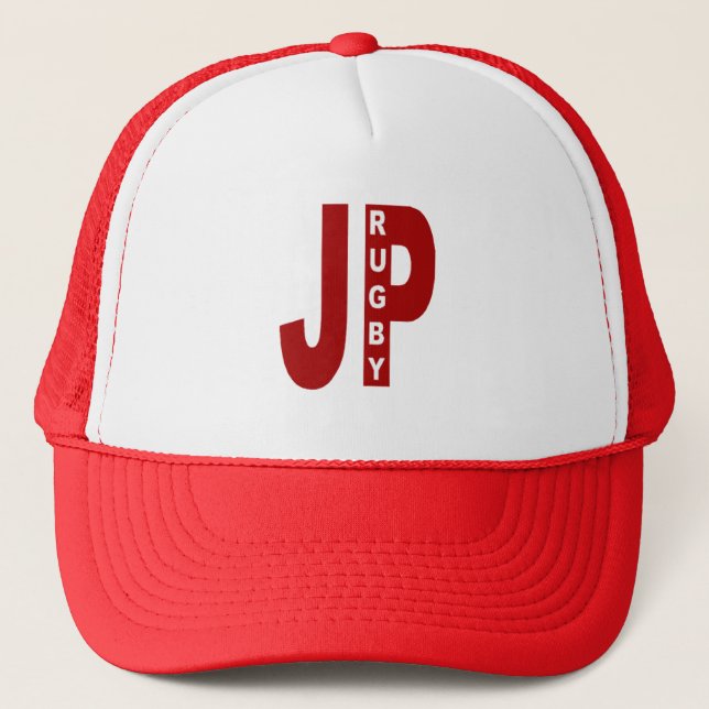 Boné Casquette Trucker blanc rouge  JAPAN  RUGBY (Frente)