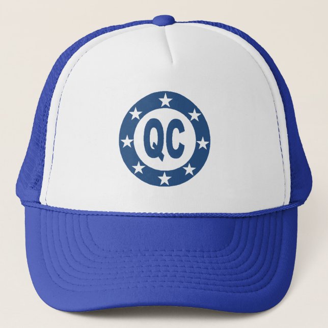 Boné casquette trucker  blanc royal  Design QUEBEC (Frente)