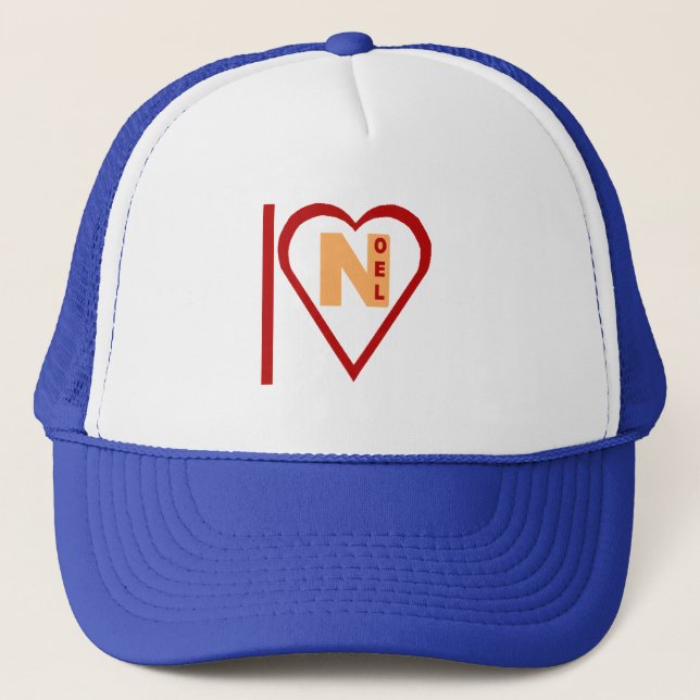 Boné Casquette Trucker blanc royal I LOVE NOEL (Frente)