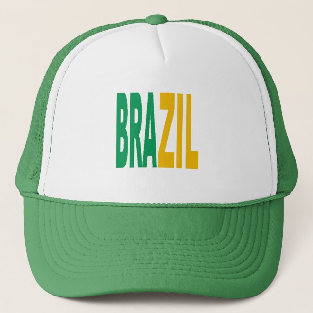 Boné Casquette Trucker blanc vert BRAZIL (Frente)