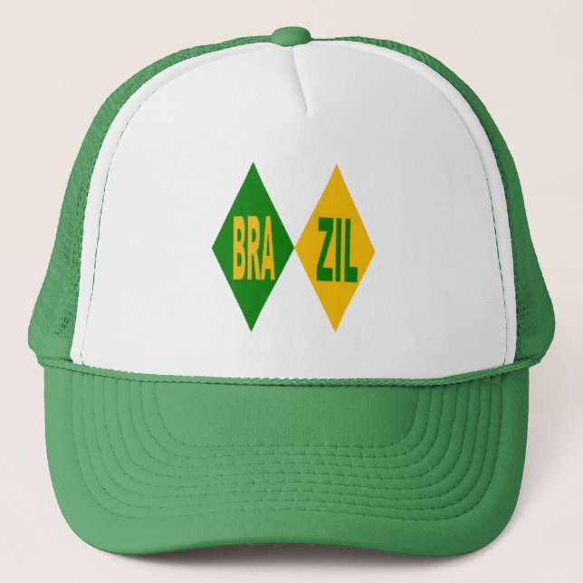 Boné Casquette Trucker blanc vert  BRAZIL (Frente)