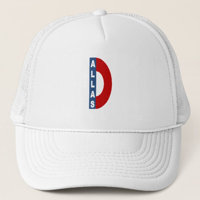 Boné Casquette Trucker blanche DESIGN DALLAS (Frente)