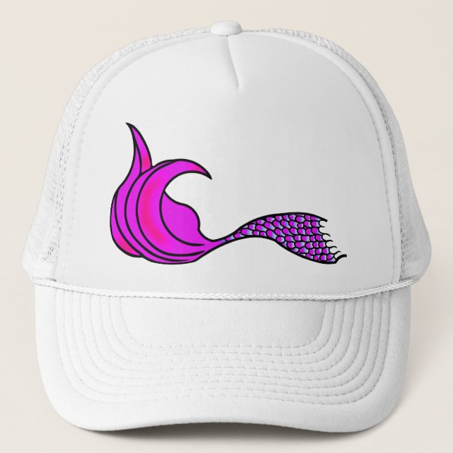 Boné Cauda de sereia rosa brilhante (Frente)