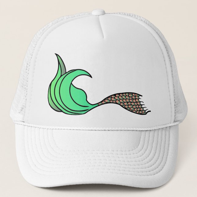 Boné Cauda Verde e Sereia Laranja (Frente)