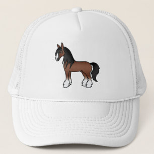 Boné Cavalo de Cartoon Castanho Vanner Clydesdale Shire