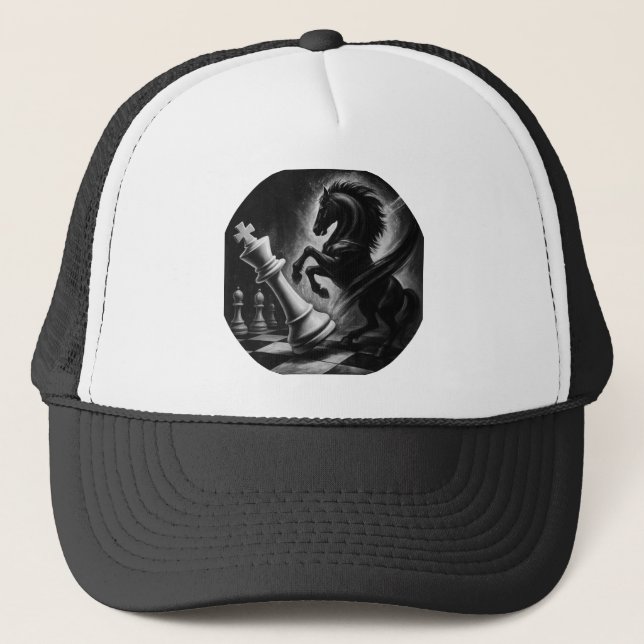 Boné Cavalo Negro Dramático vs. Rei - Trabalho de arte  (Frente)