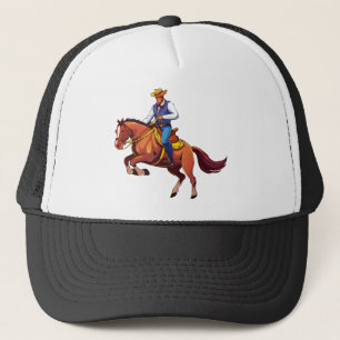 Boné Cavalo saltando com o homem