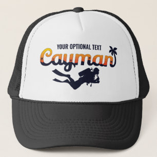 Boné Cayman Islands Scuba Diver de Texto Personalizado