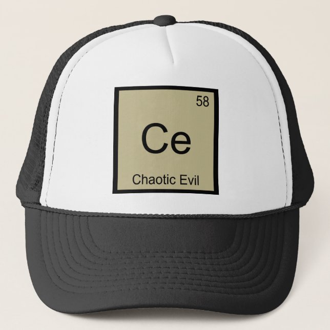 Boné Ce - Camiseta Símbolo de Elemento Químico Caótico  (Frente)