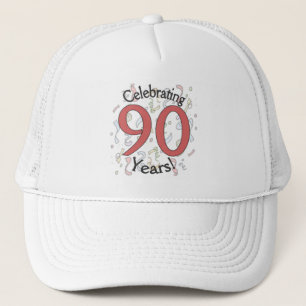 Boné Celebrando o chapéu de confete de 90 anos