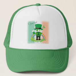 Boné Celebrar Ruas. Dia de Patrick com um Gato Sortudo