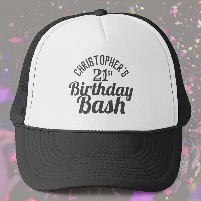 Boné Celebration of Age 21st Birthday Trucker Hat (Criador carregado)