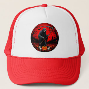 Boné Cena da Morte com Fundo Vermelho