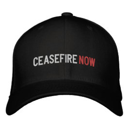 Boné Cessar-fogo branco negro minimalista de guerra
