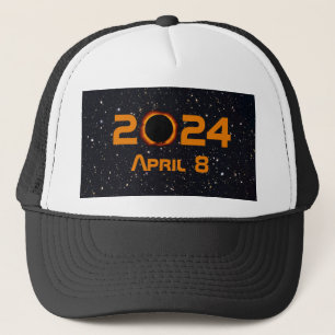 Boné Céu estrelado da data total do eclipse 2024 solar