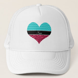 Boné Cevrons cor-de-rosa-turquesa-leopardo