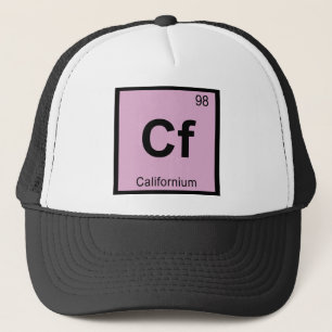 Boné Cf - Química do Californium Símbolo da Tabela Peri