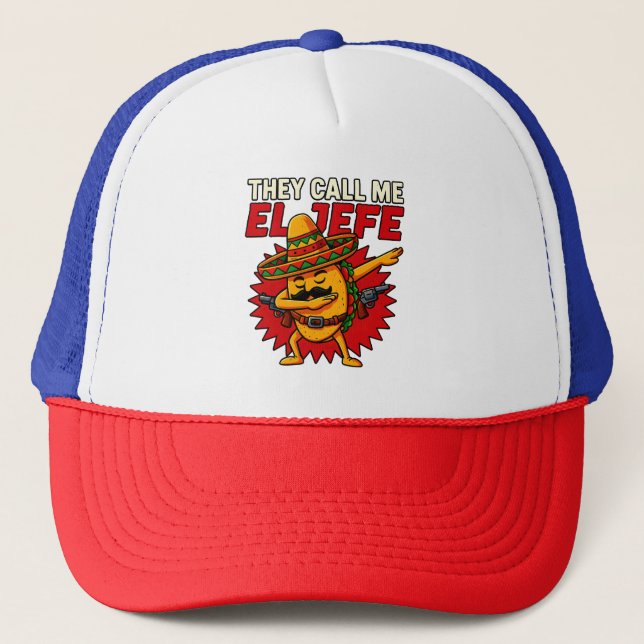 Boné Chamam-me El Jefe Taco Funny Chefe Cinco De Mayo (Frente)
