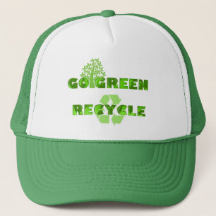 Boné Chapéu ambiental do reciclar verde