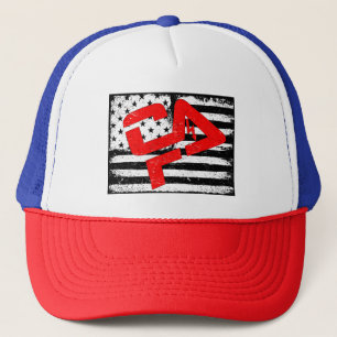 Boné Chapéu azul branco vermelho do camionista de CFHV