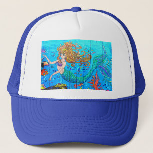 Boné chapéu azul da sereia