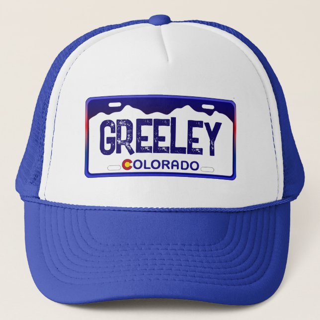 Boné Chapéu azul de matrícula Greeley Colorado (Frente)