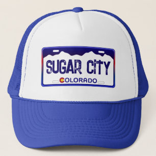 Boné Chapéu azul de matrícula Sugar City Colorado