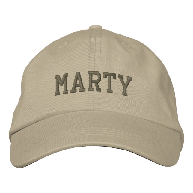 Boné / Chapéu Bordado de Baseball com Nome Marty (Frente)