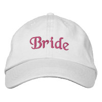 Chapéu bordado nobre: branco com letra rosa