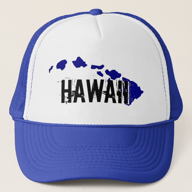 Boné Chapéu branco azul das ilhas Hawaii (Frente)
