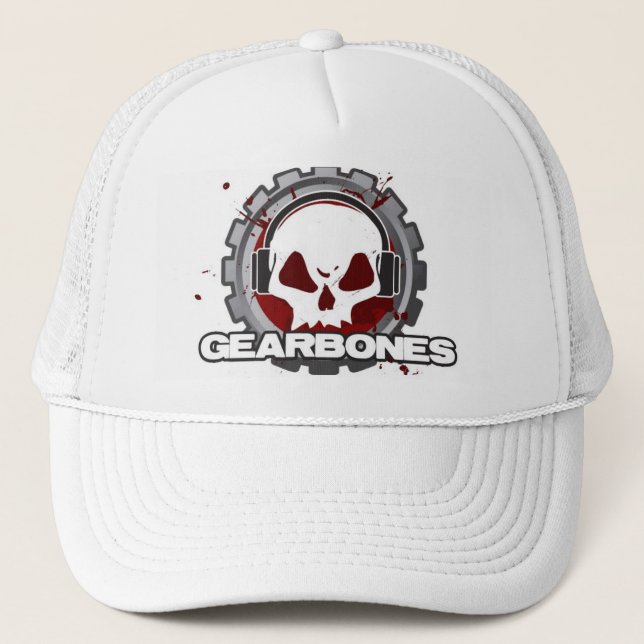 Boné Chapéu branco do camionista de GearBones (Frente)
