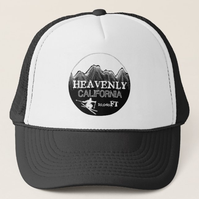 Boné Chapéu branco preto celestial do esqui da elevação (Frente)