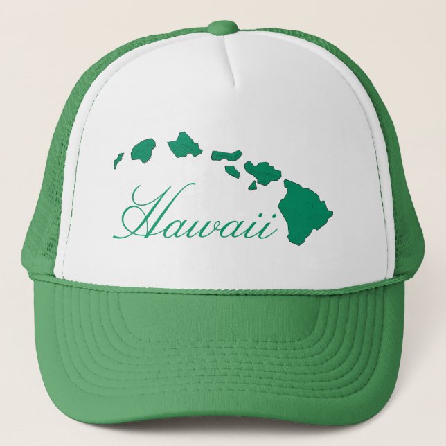 Boné Chapéu branco verde das ilhas Hawaii (Frente)