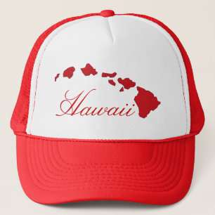 Boné Chapéu branco vermelho das ilhas de Havaí